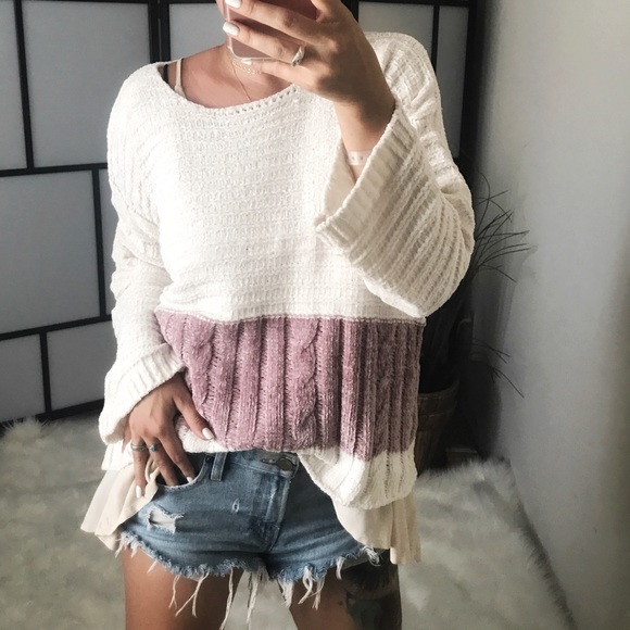 Sweaters - LAST 1️⃣ Chenille Block Stripe Pullover Sweater